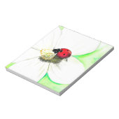 白い花の上絵画のラディバード ノートパッド (回転)