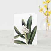 白い花の付いたノートカード カード (黄色い花)