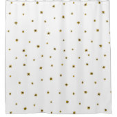 白い花の付いた黄色のシャワーカーテン シャワーカーテン (正面)