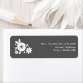 白い花の住所 シールシール ラベル (インサイチュ)