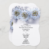 白い花の党 家族 友達 結婚式のゲスト 招待状 (正面/裏面)