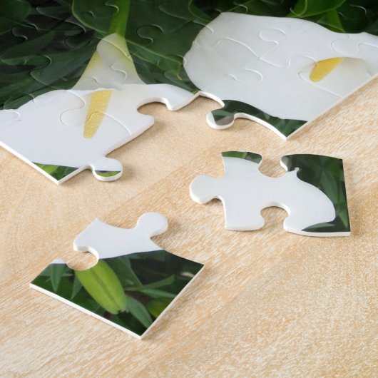 白い花の写真 ジグソーパズル (側面)