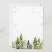 白い花の冬の新築祝いパーティー 招待状 (裏面)