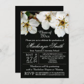 白い花の卒業発表 招待状 (正面/裏面)