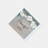 白い花の国素朴 スタンダードカクテルナプキン (角)