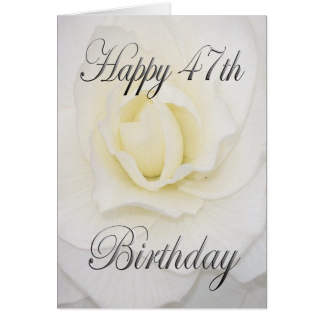 白い花の幸せな第47誕生日 (正面)