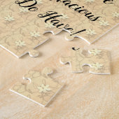 白い花の抽象芸術 ジグソーパズル (側面)