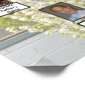 白い花の春ツリー写真2家族の木 ポスター (角)