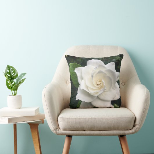 白い花の枕 クッション (椅子)