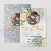 白い花の植物写真 結婚記念日 カード (正面/裏面)