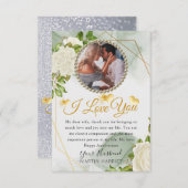 白い花の植物学写真 結婚記念日 カード (正面/裏面)