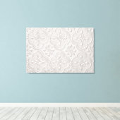 白い花の模様 キャンバスプリント (インサイチュ (ウッドフロア))