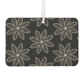 白い花の模様（黒） カーエアーフレッシュナー (裏面)