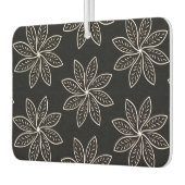 白い花の模様（黒） カーエアーフレッシュナー (左)