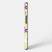 白い花の模様 iPhoneケース (左側面)
