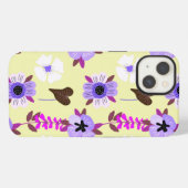 白い花の模様 iPhoneケース (裏面横)