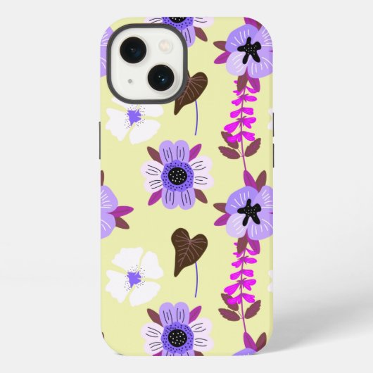 白い花の模様 iPhoneケース (裏面)