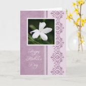 白い花の母の日カード カード (黄色い花)