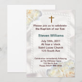 白い花の洗礼招待状 招待状 (正面/裏面)