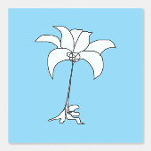 白い花の淡い青色 壁紙 (正面)