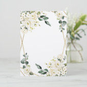 白い花の結婚式招待状 招待状 (スタンド正面)