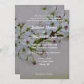 白い花の結婚木 招待状 (正面/裏面)