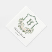 白い花の結婚紋章 スタンダードランチョンナプキン (角)