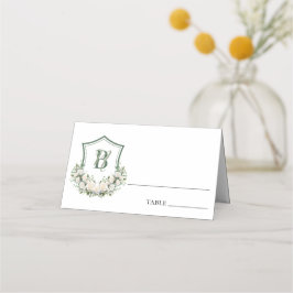 白い花の結婚紋章 プレイスカード