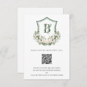 白い花の結婚紋章 出欠カード (正面/裏面)