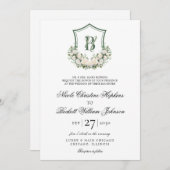 白い花の結婚紋章 招待状 (正面/裏面)