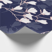 白い花の継ぎ目のないモクレン ラッピングペーパー (角)