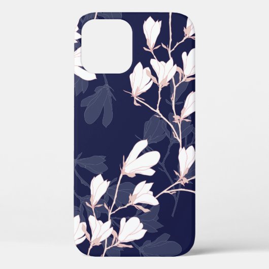 白い花の継ぎ目のないモクレン Case-Mate iPhoneケース (裏面)