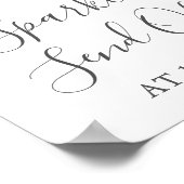 白い花の緑のスパークラー送信サインポスター ポスター (角)