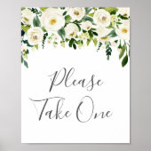 白い花の緑のポスターを1枚お願い ポスター (正面)