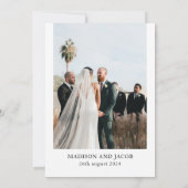 白い花の緑の多肉日付を除く 招待状 (裏面)