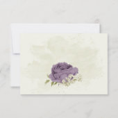 白い花の緑の結婚式 サンキューカード (裏面)