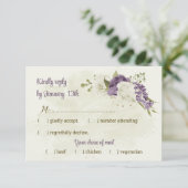 白い花の緑の結婚式 出欠カード (スタンド正面)