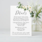 白い花の緑の結婚詳細カードの付属品 エンクロージャーカード (スタンド正面)