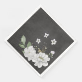 白い花の緑の葉黒色 (コーナー)