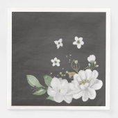 白い花の緑の葉黒色 (正面)