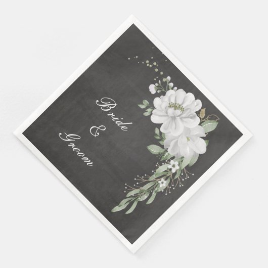 白い花の緑の葉黒色 (コーナー)