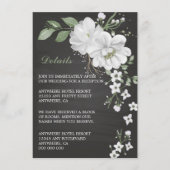 白い花の緑の黒い詳細囲い車 エンクロージャーカード (正面)