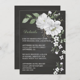 白い花の緑の黒い詳細囲い車 エンクロージャーカード