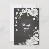 白い花の緑の黒 サンキューカード (正面)