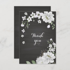 白い花の緑の黒 サンキューカード