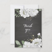 白い花の緑の黒 サンキューカード (正面)