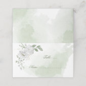 白い花の緑葉の植物 プレイスカード (外部開封)