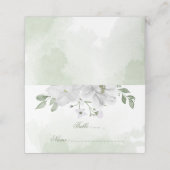 白い花の緑葉の植物 プレイスカード (外部開封)