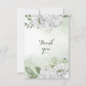 白い花の緑 サンキューカード (正面)