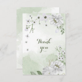 白い花の緑 サンキューカード